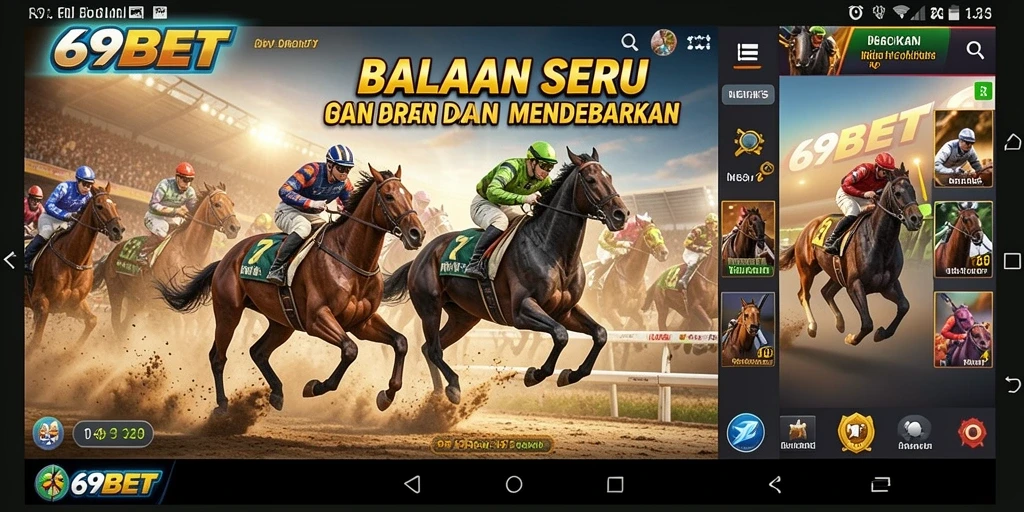 Tangkapan layar gameplay 69BET menunjukkan aksi balapan yang mendebarkan.