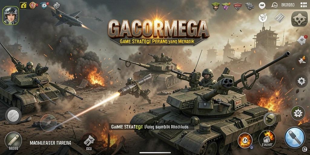 Tangkapan layar gameplay GACORMEGA yang menampilkan pertempuran taktis yang mendebarkan.