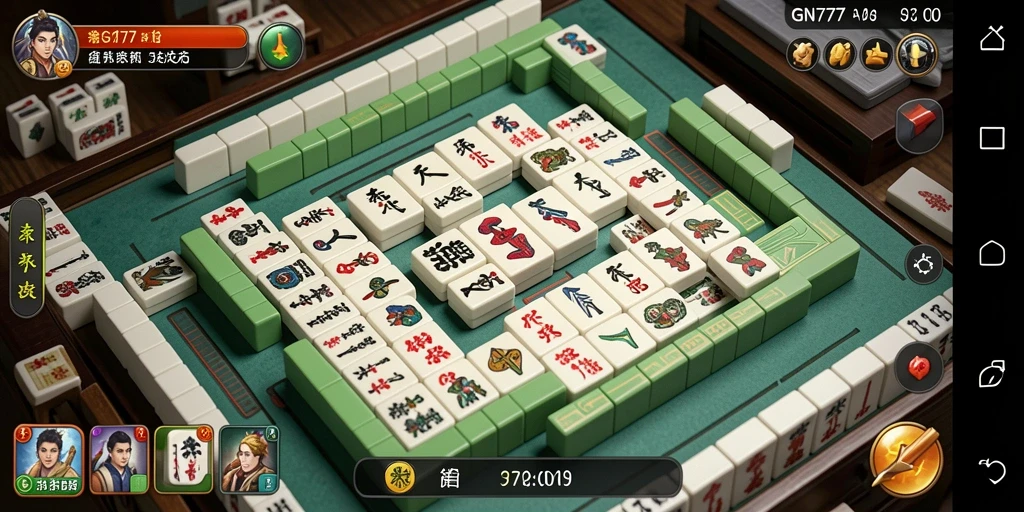 Screenshot gameplay GN777 yang menampilkan aksi Mahjong seru.