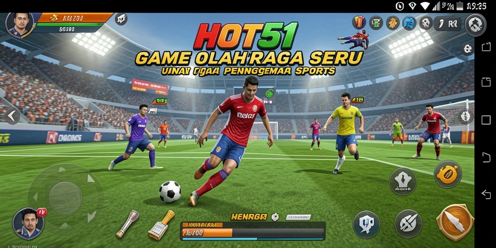 Tangkapan layar HOT51 menampilkan aksi olahraga mendebarkan dan grafik menawan.