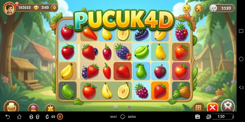 Tampilan screenshot PUCUK4D yang menampilkan serunya gameplay Match-3.