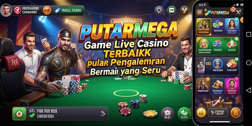 Tampilan gameplay seru dan interaktif di PUTARMEGA Live Casino.