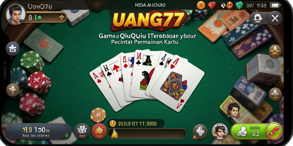 Tampilan screenshot gameplay QiuQiu UANG77 yang menarik.