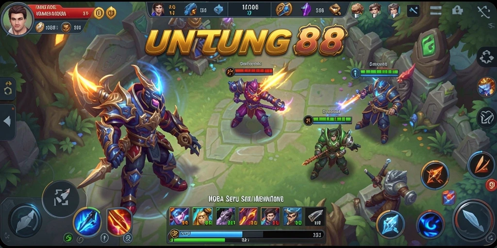 Tampilan menarik dari gameplay MOBA yang seru.